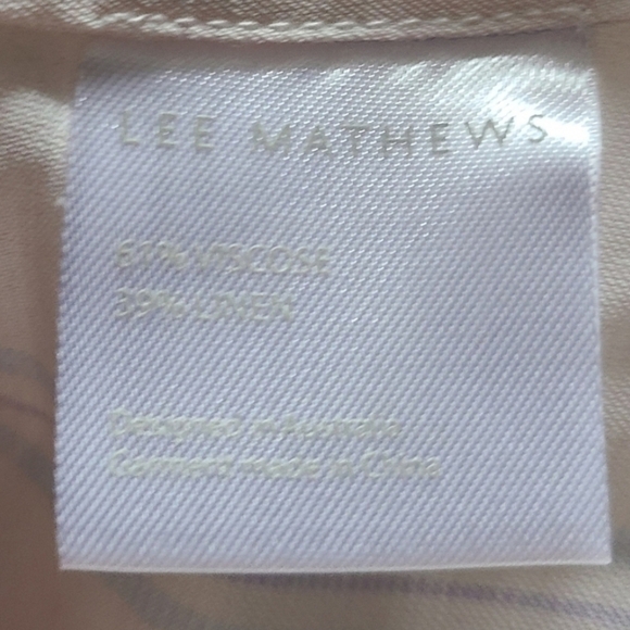 Lee Mathews Madox Cutout Striped Shantung Top, Size 6, Off-White | Blue, NWT - Picture 12 of 13